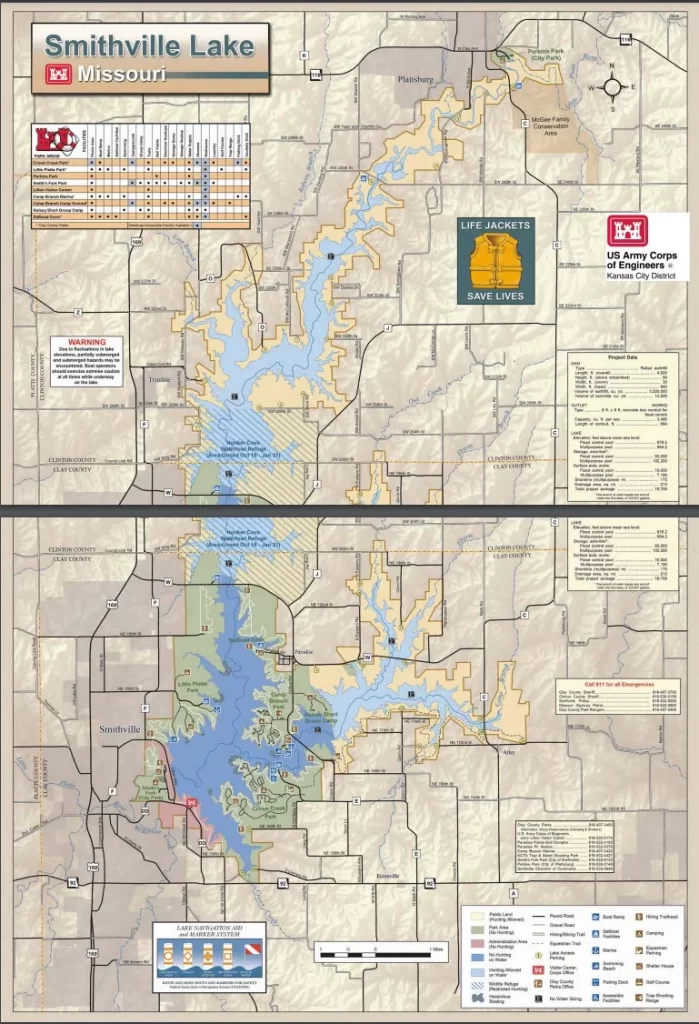 smithville lake official map and directions